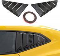 carbon fiber side window louvers cover for chevrolet camaro 2016-2021 logo