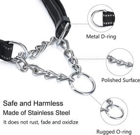 img 3 attached to JIPIMON Martingale Reflective Stainless Adjustable Dogs for Training & Behavior Aids