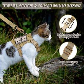 img 2 attached to SALFSE Tactical Cat Harness and Leash - Large Cat Walking Vest, Escape Proof and Adjustable Soft Mesh Pet Harness with Control Handle and Molle Patches