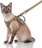 salfse tactical cat harness and leash - large cat walking vest, escape proof and adjustable soft mesh pet harness with control handle and molle patches logo