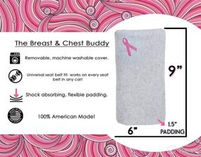 img 2 attached to 🎗️ The Breast and Chest Buddy: Comfortable Seatbelt Cushion for Mastectomy and Breast Reconstruction Sites in Polka Dots with Breast Cancer Ribbon design