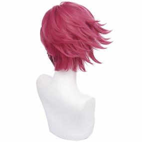 img 1 attached to Get Ready To Cosplay In Style With JoneTing'S Red Wig & Cap Set: Short, Spiky & Fluffy Synthetic Hair Wigs Perfect For Anime, Cosplays, Parties & Costumes!