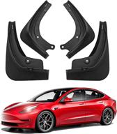 🚙 model 3 mud flaps, front and rear splash guards for tesla model 3 - set of 4 - non-compatible with 2021 version logo