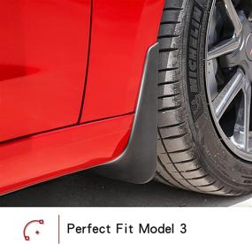 img 1 attached to 🚙 Model 3 Mud Flaps, Front and Rear Splash Guards for Tesla Model 3 - Set of 4 - Non-Compatible with 2021 Version