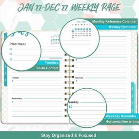 img 1 attached to Stay Organized In 2022 With Our Flexible Hardcover Planner Featuring Weekly & Monthly Tabs, Twin-Wire Binding, And An Inner Pocket - Jan To Dec