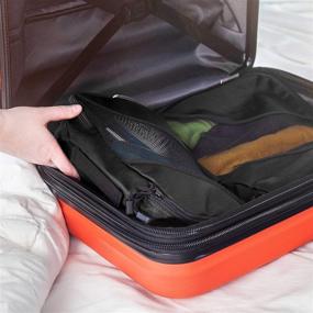 img 2 attached to 🧳 milepro Travel Packing Cubes: 4-Piece Set of Durable Luggage Organizers with Laundry/Shoe Bag - Black