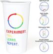experiment. fail. learn. repeat" motivational ceramic coffee travel mug 12 oz. with sealed bpa free lid, dishwasher and microwave safe - motivational quote coffee mug - ideal gift for your co-worker logo