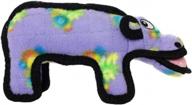 tuffy zoo junior hippo dog toy - multi-squeaker - durable, tough & strong soft toy for interactive play (tug, toss & fetch), machine washable & floats - world's tuffest. logo