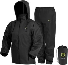 img 4 attached to 🌧️ TIDEWE Rain Suit: Black Size L - Waterproof, Breathable & Lightweight Rainwear