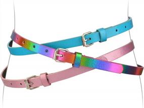 img 4 attached to 3 Pack Girls Belts Fashion Uniform Belts