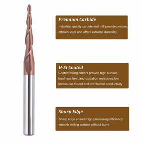 img 2 attached to Precision Carving With SpeTool Ball Nose Router Bit - 2.0Mm Tip Diameter Carbide End Mill For Woodwork And Metal Mill 3D/2D Work