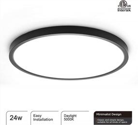img 3 attached to 🔆 TALOYA LED Flush Mount Ceiling Light 5000k 12 Inch Round Black 24w=240w(Equivalent) Simple Lamp for Bedroom Hallway Kitchen Gallery Low Ceilings Areas, ETL Listed – Enhanced SEO