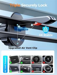 img 1 attached to Ultra Stable Phone Holder for Car Vent with Anti-Shake Vent Clip - Perfect Car Vent Phone Mount for iPhone 13 12 11 X Samsung and All Smartphones