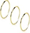 14k gold plated skinny hammered stacking ring set for women girls - size 4 to 9 logo