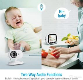 img 1 attached to 👶 Firstpower Baby Monitor: Camera & Audio with 2-Way Talk, Large 3.5" LCD Screen, Infrared Night Vision, Room Temperature, Lullabies, High Capacity Battery