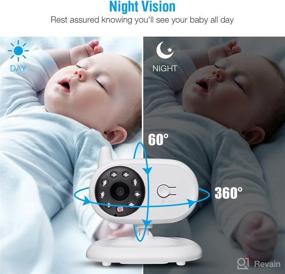 img 2 attached to 👶 Firstpower Baby Monitor: Camera & Audio with 2-Way Talk, Large 3.5" LCD Screen, Infrared Night Vision, Room Temperature, Lullabies, High Capacity Battery
