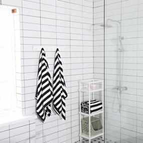 img 1 attached to 2 Pack Soft Cotton Cabana Stripe Bath Towel Set - 100% Ring Spun Cotton Large Pool Towels - Black