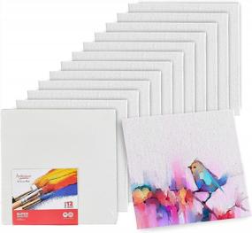 img 4 attached to Artlicious Pack Of 12 10X10 Inch White Canvas Boards - Ideal For Oil, Acrylic, And Watercolor Painting