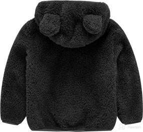 img 1 attached to 🧥 Warm and Cozy Toddler Fuzzy Fleece Zip Up Sherpa Hooded Jacket for Winter – Long Sleeve Cute Bear Ear Outfit for Girls and Boys