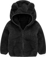 🧥 warm and cozy toddler fuzzy fleece zip up sherpa hooded jacket for winter – long sleeve cute bear ear outfit for girls and boys logo