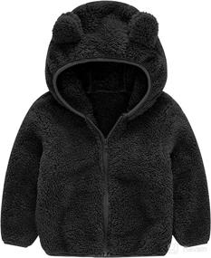 img 3 attached to 🧥 Warm and Cozy Toddler Fuzzy Fleece Zip Up Sherpa Hooded Jacket for Winter – Long Sleeve Cute Bear Ear Outfit for Girls and Boys