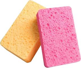 img 2 attached to 🧽 MMRH 12 Pack Kitchen Sponges - Non-Scratch Compressed Cellulose Dish Sponge for Washing and Cleaning, Natural and Multicolors