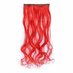 img 1 attached to Get The Perfect Party Look With SWACC 7 Piece Full Head Highlight Clip-On Hair Extensions - 20 Inch Curly Red Synthetic Hairpieces