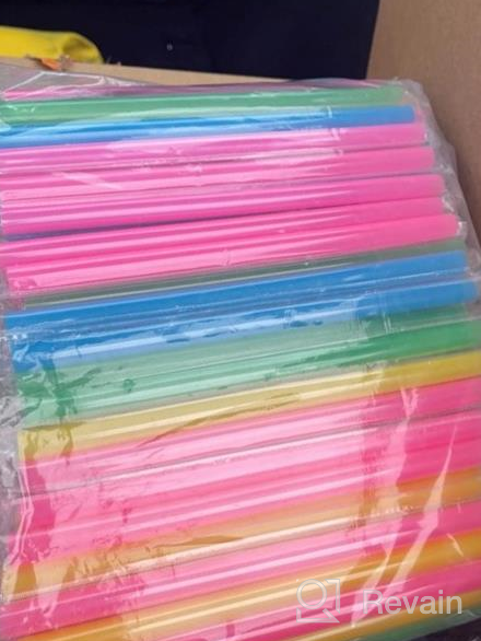 img 1 attached to Colorful Smoothie Straws 300-Pack: Wide 0.37" Disposable Drinking Straws For Milkshakes & Smoothies - UNWRAPPED - Assorted Colors - By DuraHome review by Michael Ringgold