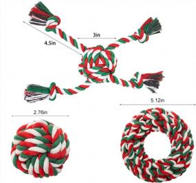 img 3 attached to PUPTECK Christmas Dog Rope Toys - 7 Pack Durable Training Chew Ropes Benefit Dog Dental Cleaning And Health, Strong Interactive Dog Toys For Small And Medium Dogs