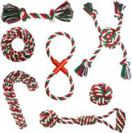 pupteck christmas dog rope toys - 7 pack durable training chew ropes benefit dog dental cleaning and health, strong interactive dog toys for small and medium dogs logo