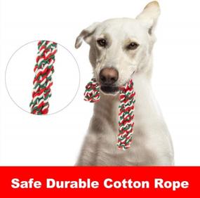 img 1 attached to PUPTECK Christmas Dog Rope Toys - 7 Pack Durable Training Chew Ropes Benefit Dog Dental Cleaning And Health, Strong Interactive Dog Toys For Small And Medium Dogs