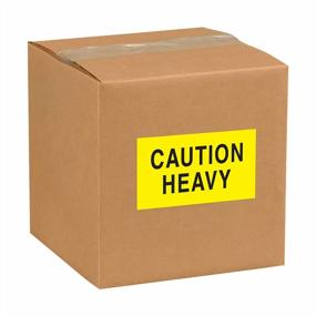 img 3 attached to 500 Fluorescent Yellow Warning Stickers, 3" X 5", For Shipping, Handling, Packing, And Moving - Caution Heavy - Aviditi Tape Logic
