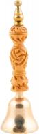 small wooden carved hand bell with brass detailing - 6 inch, perfect for service or decoration, from shubhkart logo