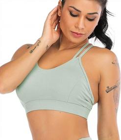 img 3 attached to LUREME Strappy Sports Bra For Women Crisscross Back Low Impact Workout Yoga Bra With Removable Cups (Sb000002)