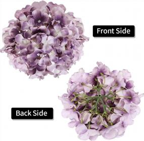 img 3 attached to 10 Pack Artificial Silk Hydrangea Heads With Stems For Home Decor Wedding Centerpiece Gradient Purple