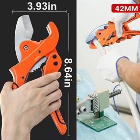 img 3 attached to YIYITOOLS Ratchet-Type Tube And Pipe Cutter For Cutting O.D. PEX, PVC, And PPR Plastic Hoses And Plumbing Pipes Up To 1-5/8"" Inches, Ideal For Home Working And Plumbers", 42Mm ,1-5/8'''.Od(QF-1-003)