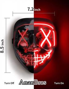img 1 attached to LED Halloween Mask - AnanBros Scary Masquerade Cosplay Face Mask With Lighting Effects For Men, Women, And Kids