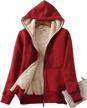 winter sherpa jacket for women: casual, warm, zip-up hooded coat with fleece lining logo