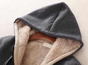 img 2 attached to Winter Sherpa Jacket For Women: Casual, Warm, Zip-Up Hooded Coat With Fleece Lining