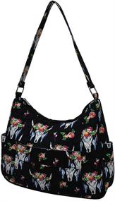 img 3 attached to Ngil Quilted Cotton Shoulder Turquoise Women's Handbags & Wallets - Hobo Bags