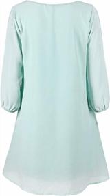 img 2 attached to Stylish And Comfortable Women'S 3/4 Sleeve Shift Dress With V-Neck And Chiffon Details