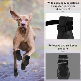 img 1 attached to 🐾 Waterproof Dog Booties for Large Medium Dogs - Reflective Strap, Anti-Slip Rubber Sole Dog Shoes | Comfortable Paw Protectors for Walking, Jogging, Hiking | Indoor Outdoor, Hardwood Floor