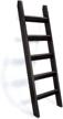 5ft premium wood rustic ladder shelf - hallops blanket ladder for quilt, farmhouse decor & vintage wooden look (thick black) logo