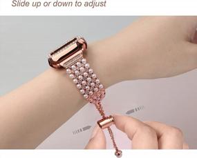img 1 attached to Secbolt Bling Beaded Bracelet For Apple Watch 38Mm-45Mm - Women'S Pearl Rhinestone Case Compatible With SE Series 8/7/6/5/4/3/2/1