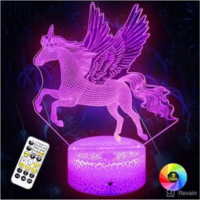 img 4 attached to 🦄 Unicorn Toys Unicorn Lamp Night Lights - Ideal Birthday Gifts for Girls, Ages 1-9+ Years - 16 Colors Changing Dimmable (Unicorn)