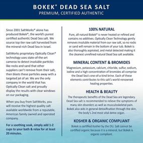 img 2 attached to Соль для ванн Мертвого моря Coarse SaltWorks Bokek, без запаха, пакет весом 5 фунтов - идеально подходит для релаксации и ухода за кожей