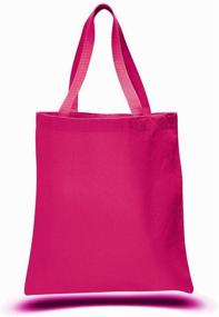 img 1 attached to 12-Pack Heavy Cotton Canvas Tote Bags in Hot Pink - 1 Dozen