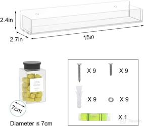 img 2 attached to Clear Acrylic Wall Mounted Spice Rack Organizer - NIUBEE 4 Pack - Hanging Seasoning Shelf Storage Holder for Kitchen