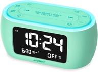 housbay glow small alarm clock radio for bedrooms with 7 color night light, dual alarm, dimmer, usb charger, battery backup, nap timer, fm radio with auto-off timer for bedside（mint） logo
