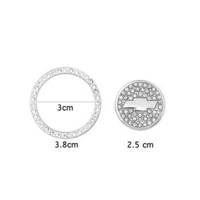 img 3 attached to 💎 2Pcs Chevy Engine Start Stop Ignition Push Button Emblem Sticker with Bling Crystal Rhinestone Cover Protector Ring Sticker - Enhancing Chevy's Bling Accessories